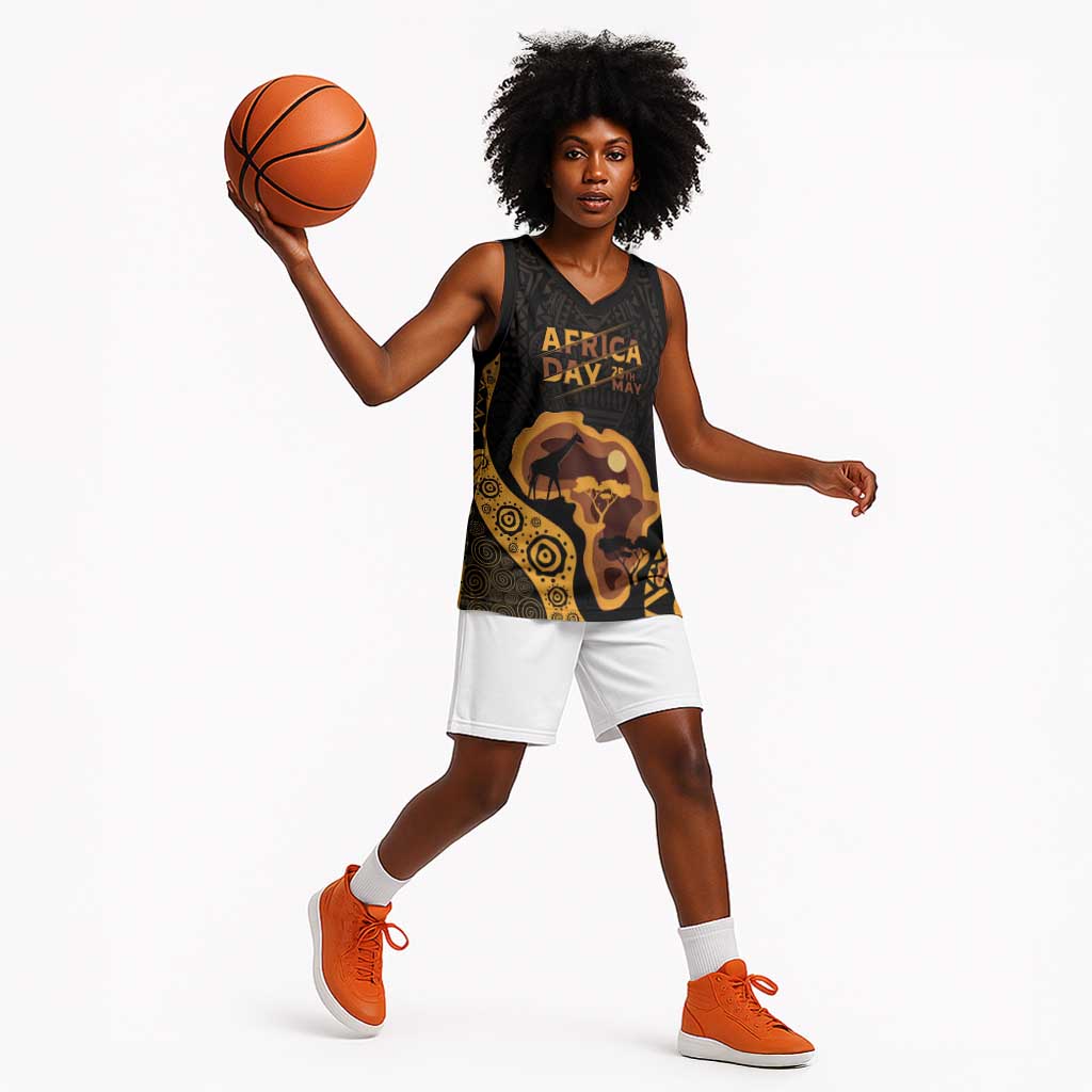 Africa Day Personalized Basketball Jersey Ethnic Retro Style - African Pride