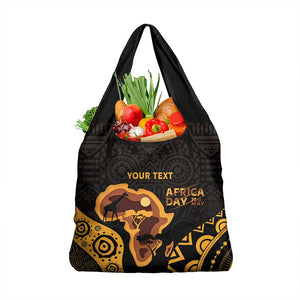 Africa Day Personalized Grocery Bag Ethnic Retro Style