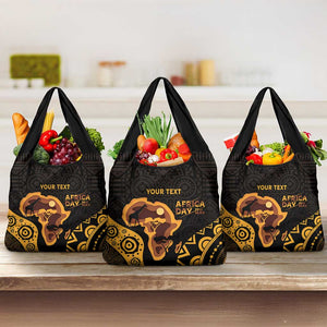 Africa Day Personalized Grocery Bag Ethnic Retro Style