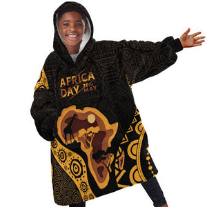 Africa Day Personalized KId Wearable Blanket Hoodie Ethnic Retro Style