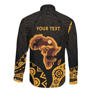 Africa Day Personalized Long Sleeve Button Shirt Ethnic Retro Style