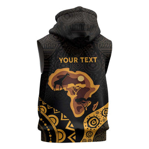 Africa Day Personalized Sleeveless Zip Hoodie Ethnic Retro Style - African Pride