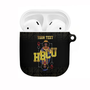HBCU Grad Personalized Queen Poker Card AirPods Case Golden Pattern