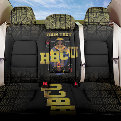 HBCU Grad Personalized Queen Poker Card Back Car Seat Cover Golden Pattern