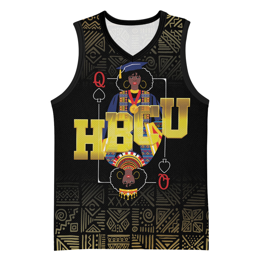 HBCU Grad Personalized Queen Poker Card Basketball Jersey Golden Pattern