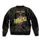 HBCU Grad Personalized Queen Poker Card Bomber Jacket Golden Pattern