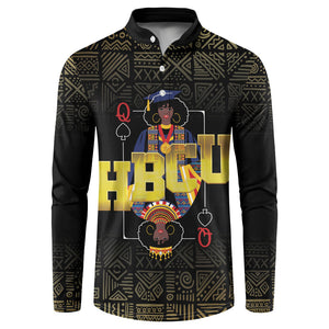 HBCU Grad Personalized Queen Poker Card Button Sweatshirt Golden Pattern