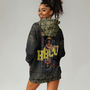 HBCU Grad Personalized Queen Poker Card Hoodie Dress Golden Pattern