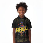 HBCU Grad Personalized Queen Poker Card Kid Polo Shirt Golden Pattern