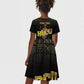 HBCU Grad Personalized Queen Poker Card Kid Short Sleeve Dress Golden Pattern