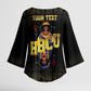 HBCU Grad Personalized Queen Poker Card Kimono Sleeve Blouse Golden Pattern