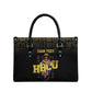 HBCU Grad Personalized Queen Poker Card Leather Bag Golden Pattern