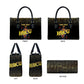 HBCU Grad Personalized Queen Poker Card Leather Bag Golden Pattern
