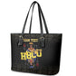 HBCU Grad Personalized Queen Poker Card Leather Tote Bag Golden Pattern