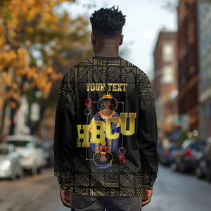 HBCU Grad Personalized Queen Poker Card Long Sleeve Shirt Golden Pattern