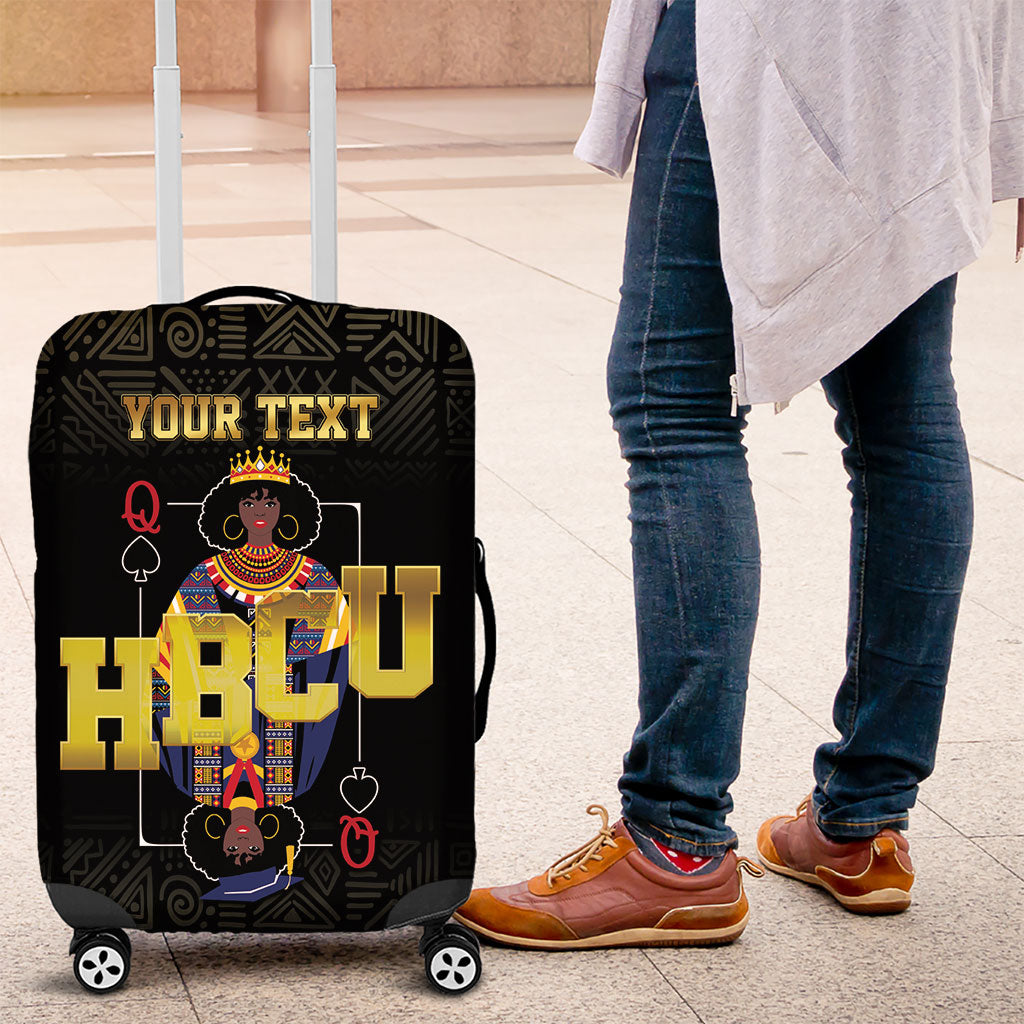 HBCU Grad Personalized Queen Poker Card Luggage Cover Golden Pattern