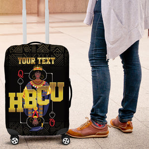 HBCU Grad Personalized Queen Poker Card Luggage Cover Golden Pattern