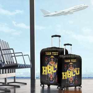 HBCU Grad Personalized Queen Poker Card Luggage Cover Golden Pattern
