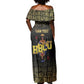 HBCU Grad Personalized Queen Poker Card Off Shoulder Maxi Dress Golden Pattern