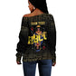 HBCU Grad Personalized Queen Poker Card Off Shoulder Sweater Golden Pattern