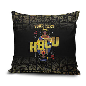 HBCU Grad Personalized Queen Poker Card Pillow Cover Golden Pattern