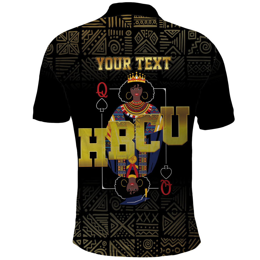 HBCU Grad Personalized Queen Poker Card Polo Shirt Golden Pattern