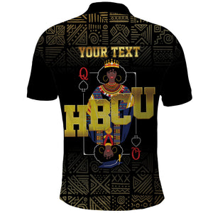 HBCU Grad Personalized Queen Poker Card Polo Shirt Golden Pattern