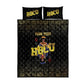 HBCU Grad Personalized Queen Poker Card Quilt Bed Set Golden Pattern