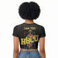 HBCU Grad Personalized Queen Poker Card Raglan Cropped T shirt Golden Pattern