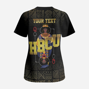 HBCU Grad Personalized Queen Poker Card Scrub Top Golden Pattern