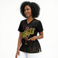 HBCU Grad Personalized Queen Poker Card Scrub Top Golden Pattern