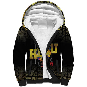HBCU Grad Personalized Queen Poker Card Sherpa Hoodie Golden Pattern