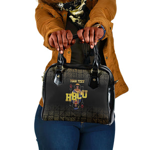 HBCU Grad Personalized Queen Poker Card Shoulder Handbag Golden Pattern