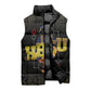 HBCU Grad Personalized Queen Poker Card Sleeveless Puffer Jacket Golden Pattern