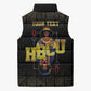 HBCU Grad Personalized Queen Poker Card Sleeveless Puffer Jacket Golden Pattern