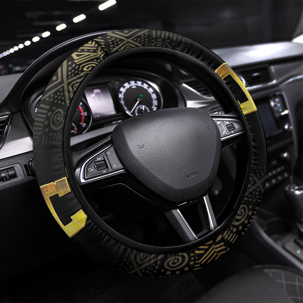 HBCU Grad Queen Poker Card Steering Wheel Cover Golden Pattern