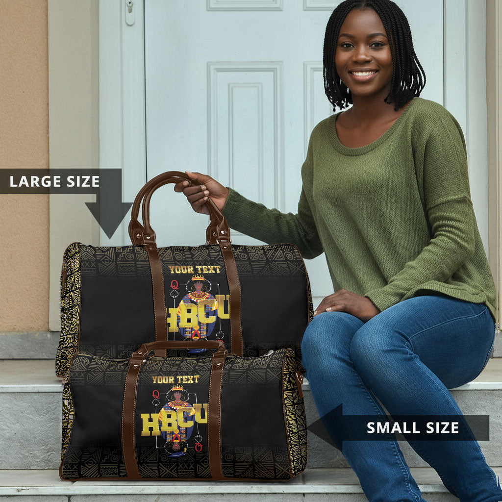 HBCU Grad Personalized Queen Poker Card Travel Bag Golden Pattern