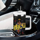 HBCU Grad Personalized Queen Poker Card Tumbler With Handle Golden Pattern
