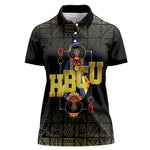 HBCU Grad Personalized Queen Poker Card Women Polo Shirt Golden Pattern