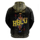 HBCU Grad Personalized Queen Poker Card Zip Hoodie Golden Pattern