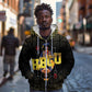 HBCU Grad Personalized Queen Poker Card Zip Hoodie Golden Pattern