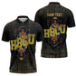 HBCU Grad Personalized Queen Poker Card Zipper Polo Shirt Golden Pattern