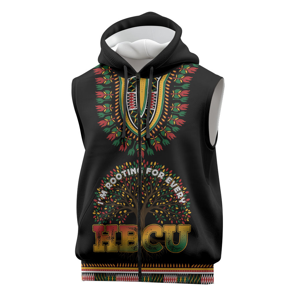 I'm Rooting For Every HBCU Dashiki Style Sleeveless Zip Hoodie