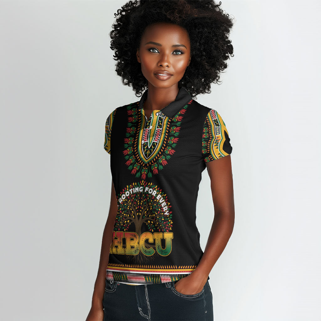 I'm Rooting For Every HBCU Dashiki Style Women Polo Shirt