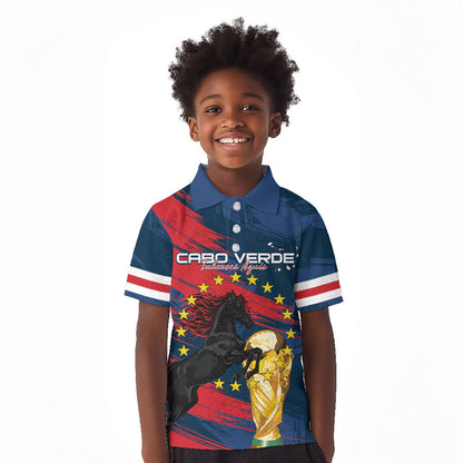 Cape Verde - WC2026 Dark Horse Custom Kid Polo Shirt Our Time Our Story