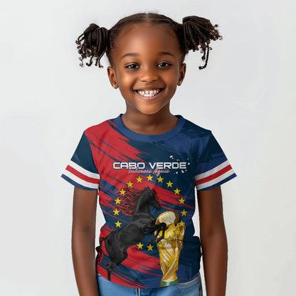 Cape Verde - WC2026 Dark Horse Custom Kid T shirt Our Time Our Story