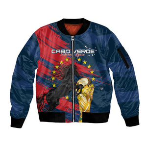 Cape Verde - WC2026 Dark Horse Custom Sleeve Zip Bomber Jacket Our Time Our Story