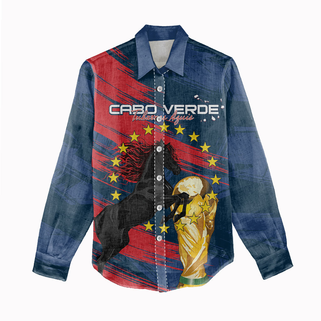 Cape Verde - WC2026 Dark Horse Custom Women Casual Shirt Our Time Our Story