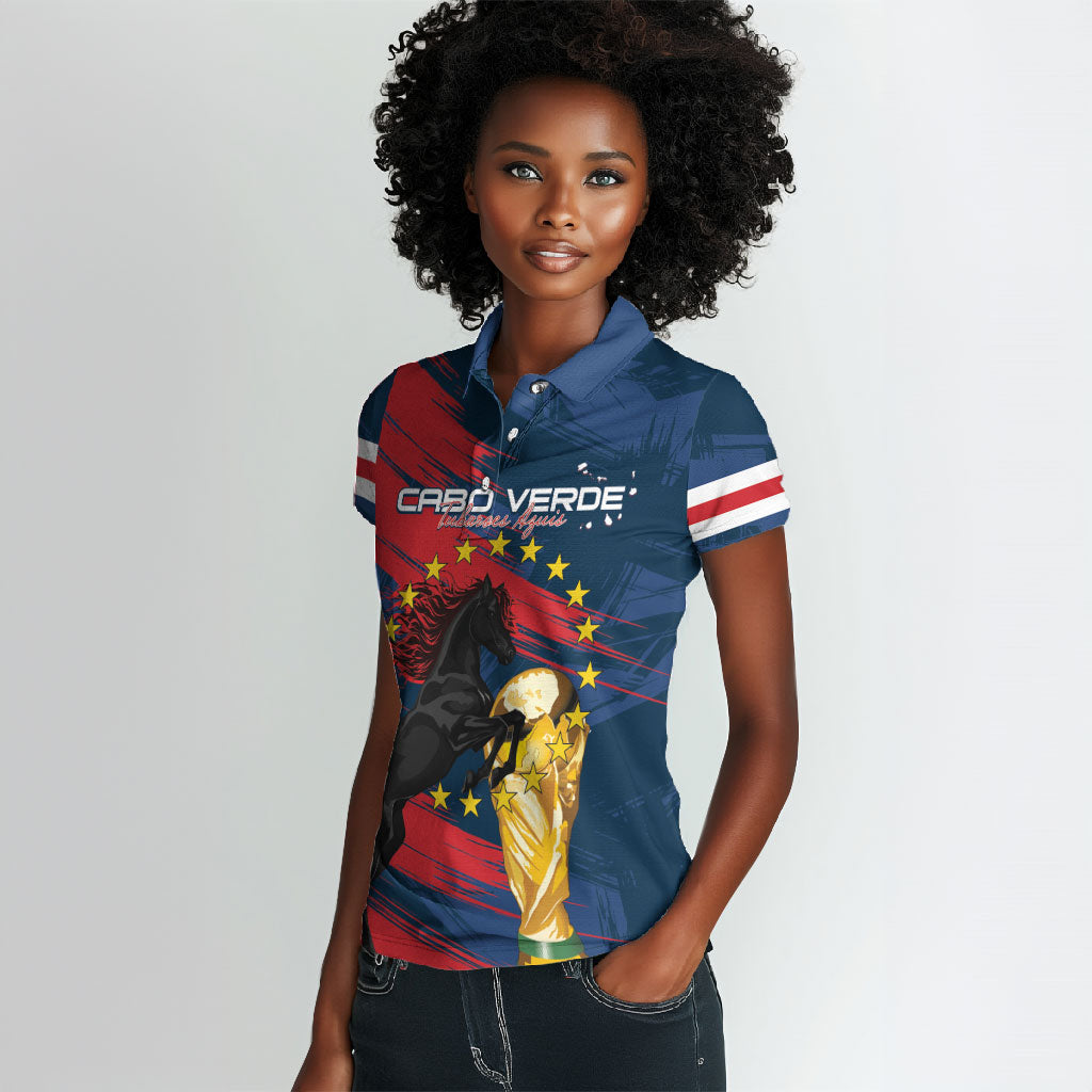 Cape Verde - WC2026 Dark Horse Custom Women Polo Shirt Our Time Our Story