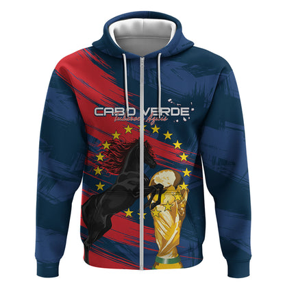 Cape Verde - WC2026 Dark Horse Custom Zip Hoodie Our Time Our Story